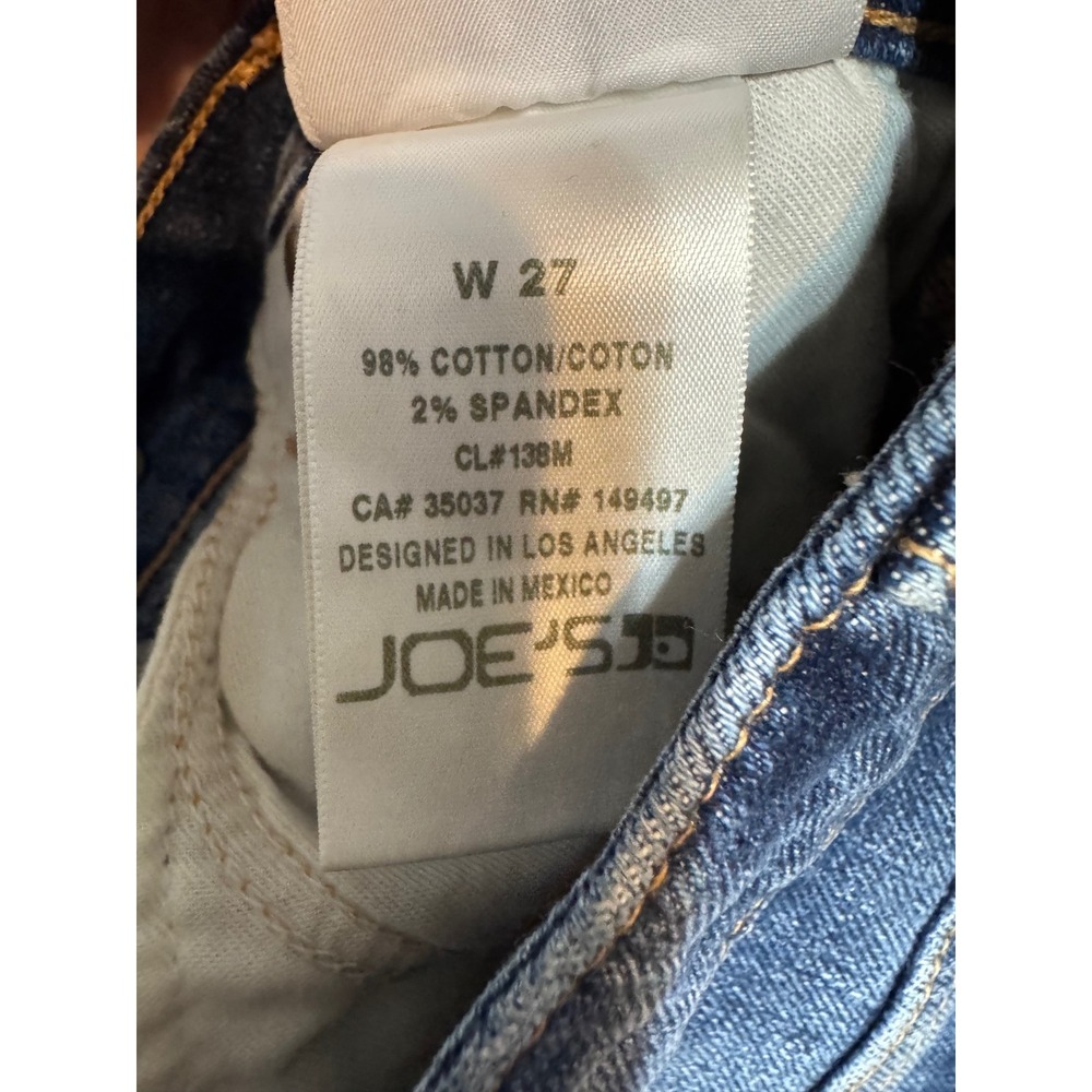 Joe's Jeans The Icon Mid Rise Crop Size 27 Raw Hem Contrast Side Stripe Comfort - Picture 5 of 7
